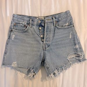 AGOLDE 25 Piper long jean shorts